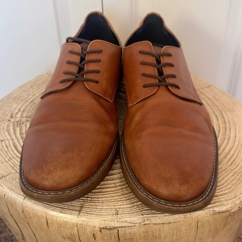 The Rail Brown Leather Men's Oxford Dress Shoe Size 10 US/EU 43